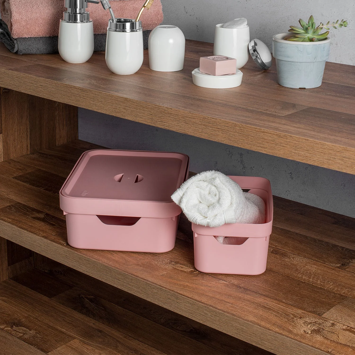 Caixa Organizadora Ou com Tampa 10,5L Linha Cube