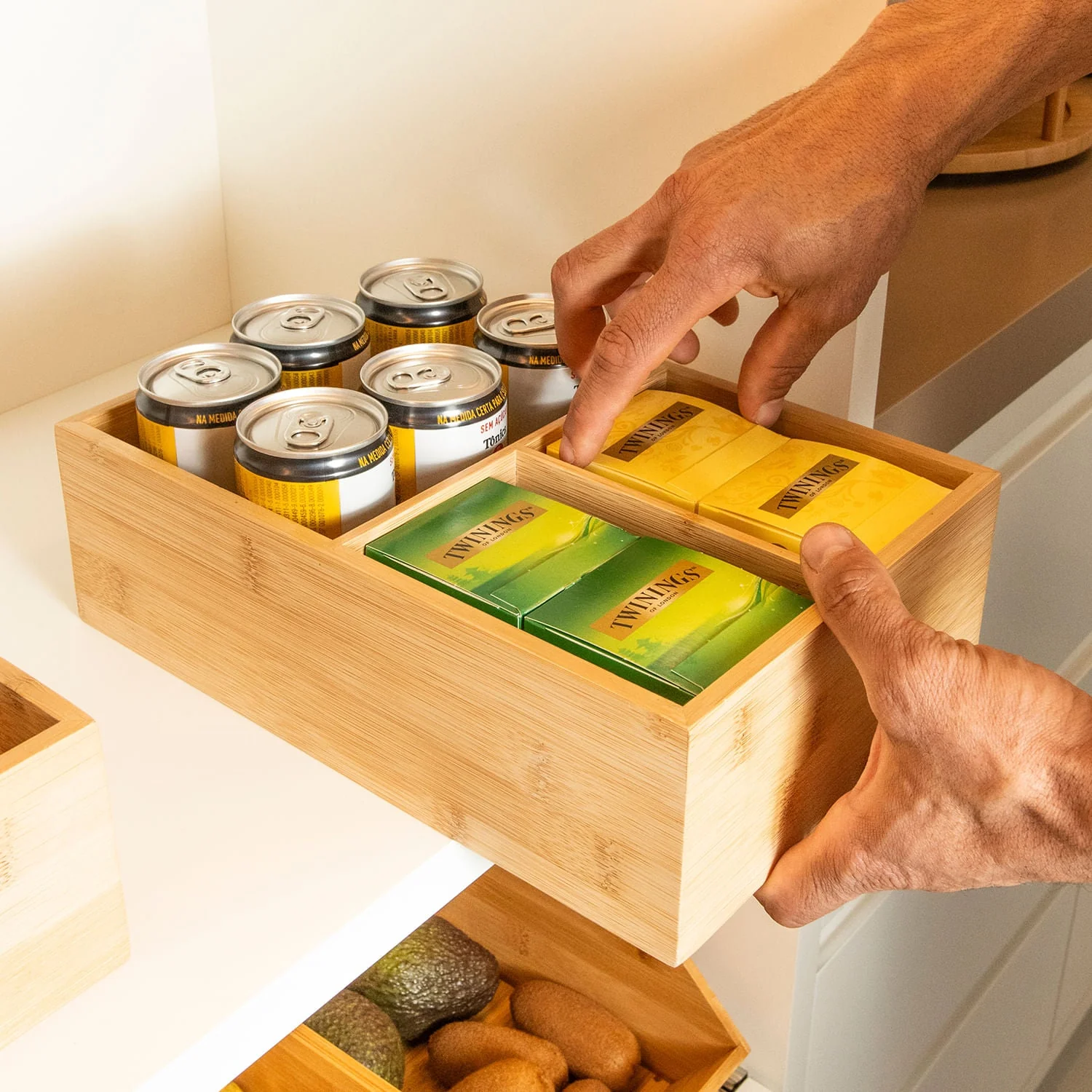 Caixa organizadora Ou com três divisórias 5L Linha Keep