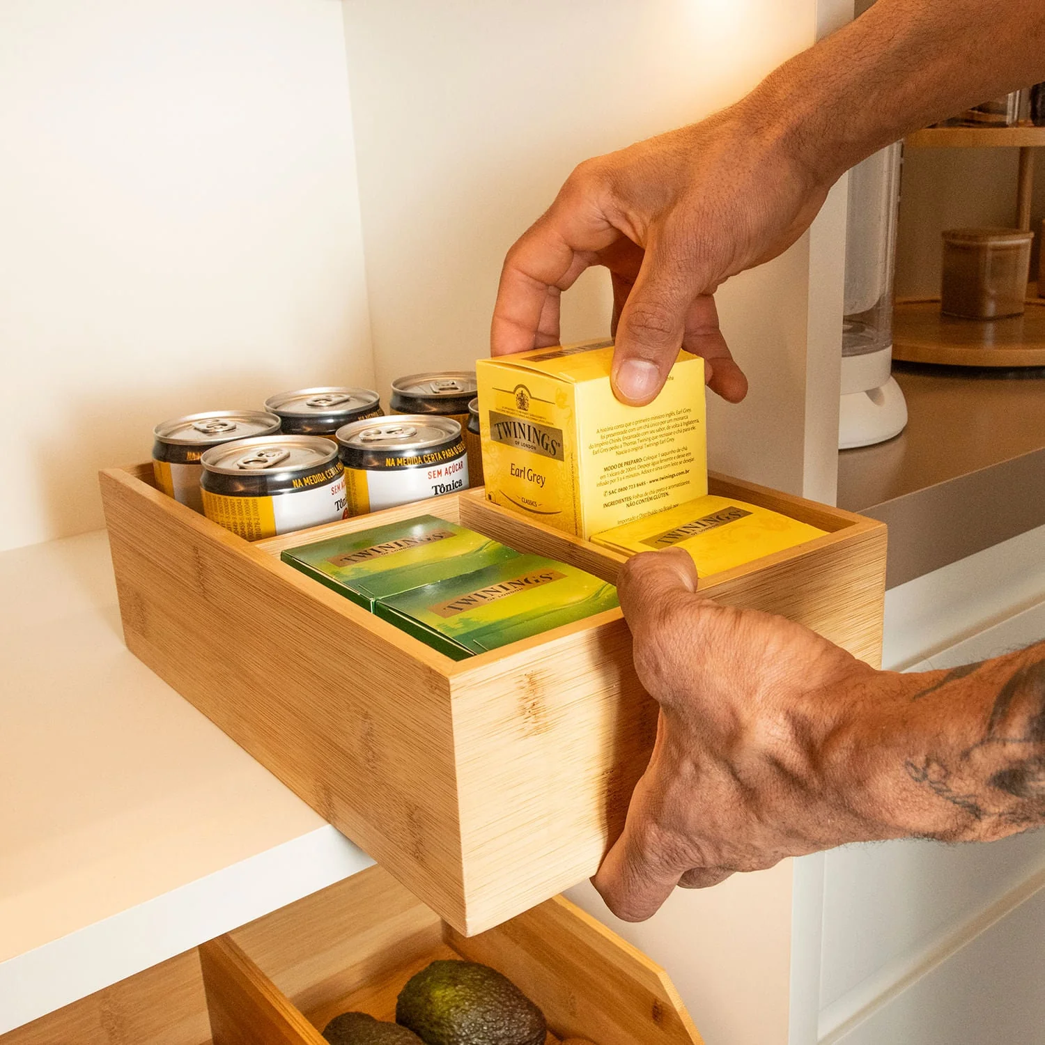 Caixa organizadora Ou com três divisórias 5L Linha Keep