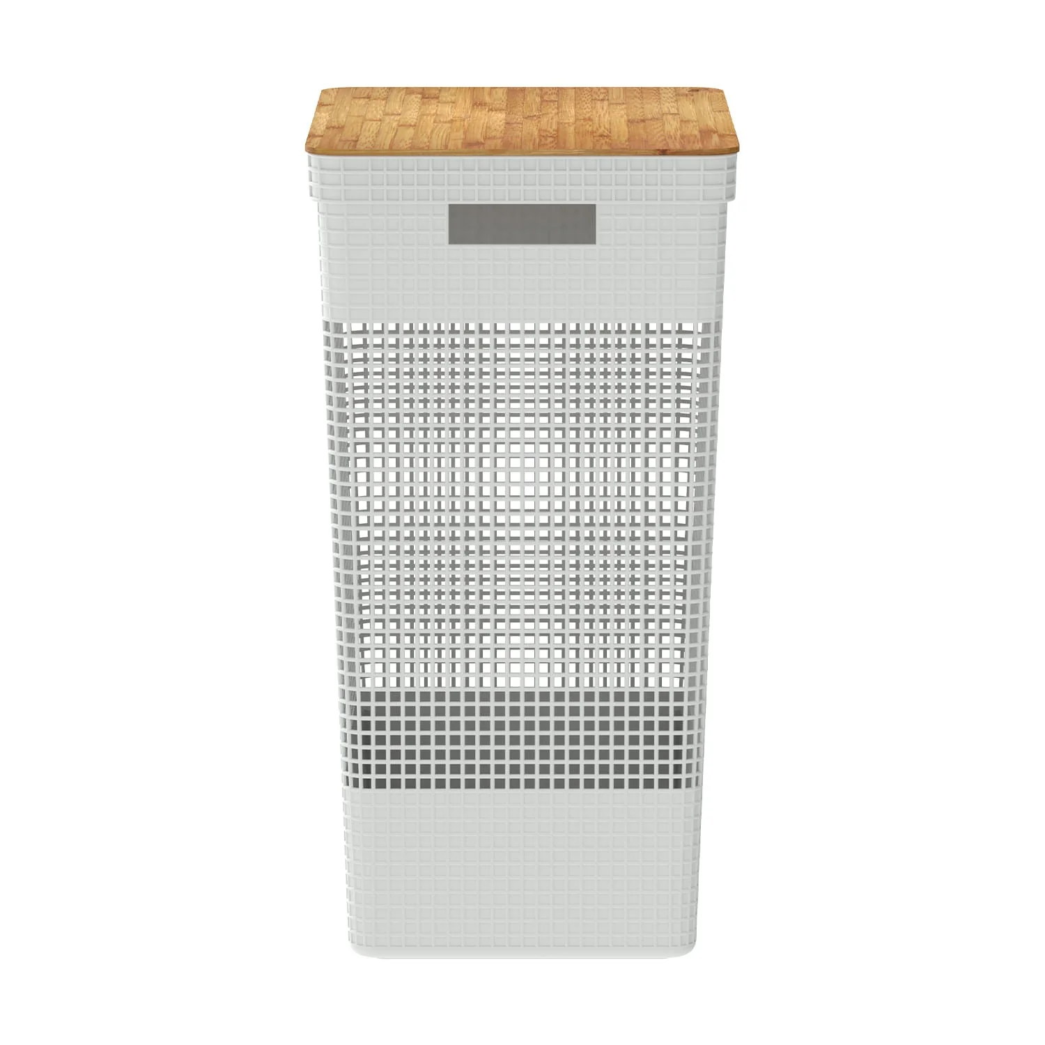 Cesto de roupas Ou 49L com tampa de bambu Linha Grid