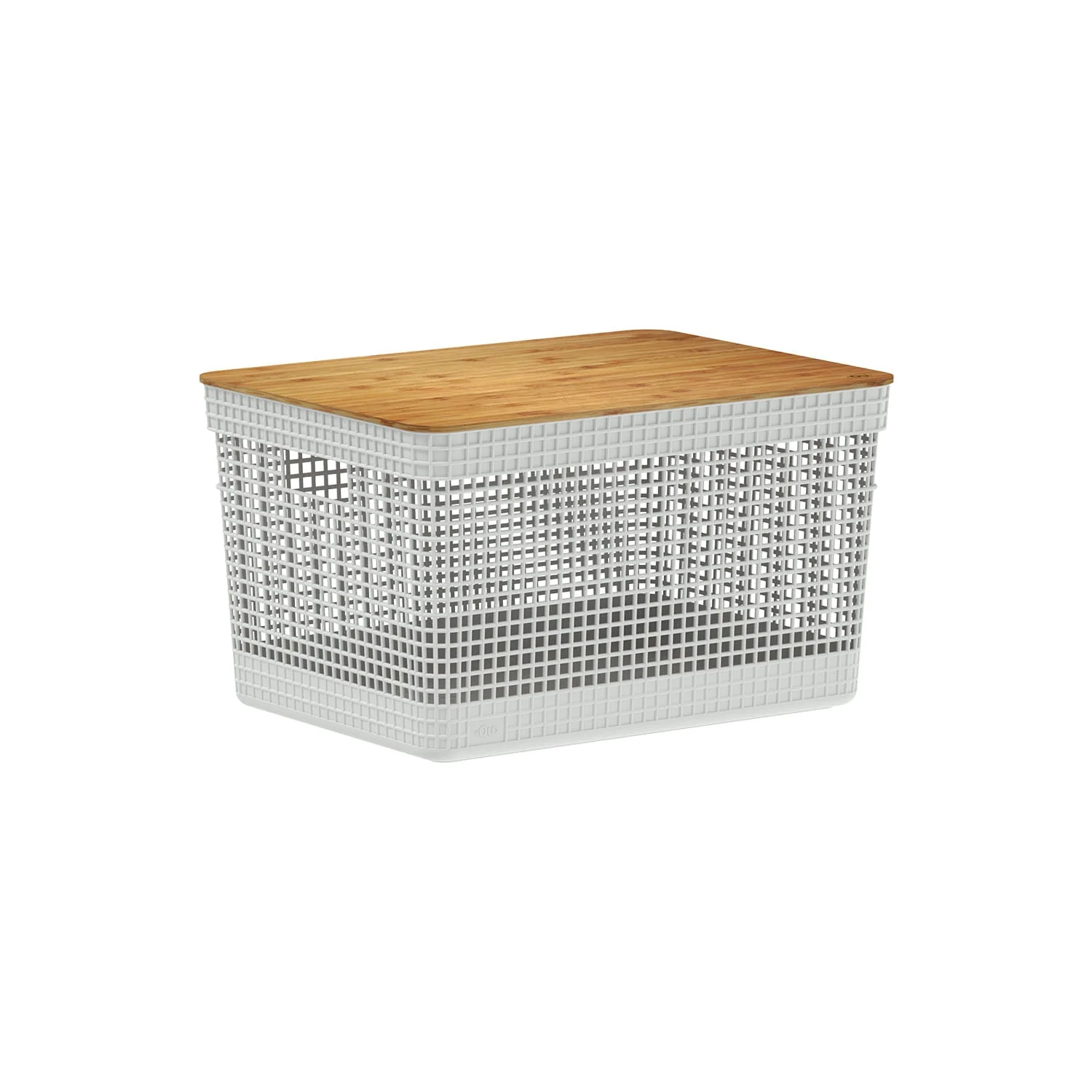 Cesto organizador Ou 20L com tampa de bambu Linha Grid