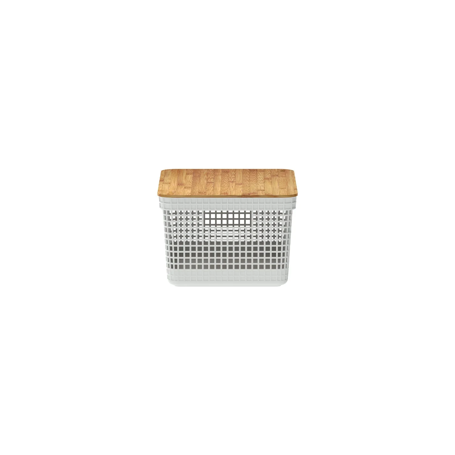 Cesto organizador Ou 8L com tampa de bambu Linha Grid