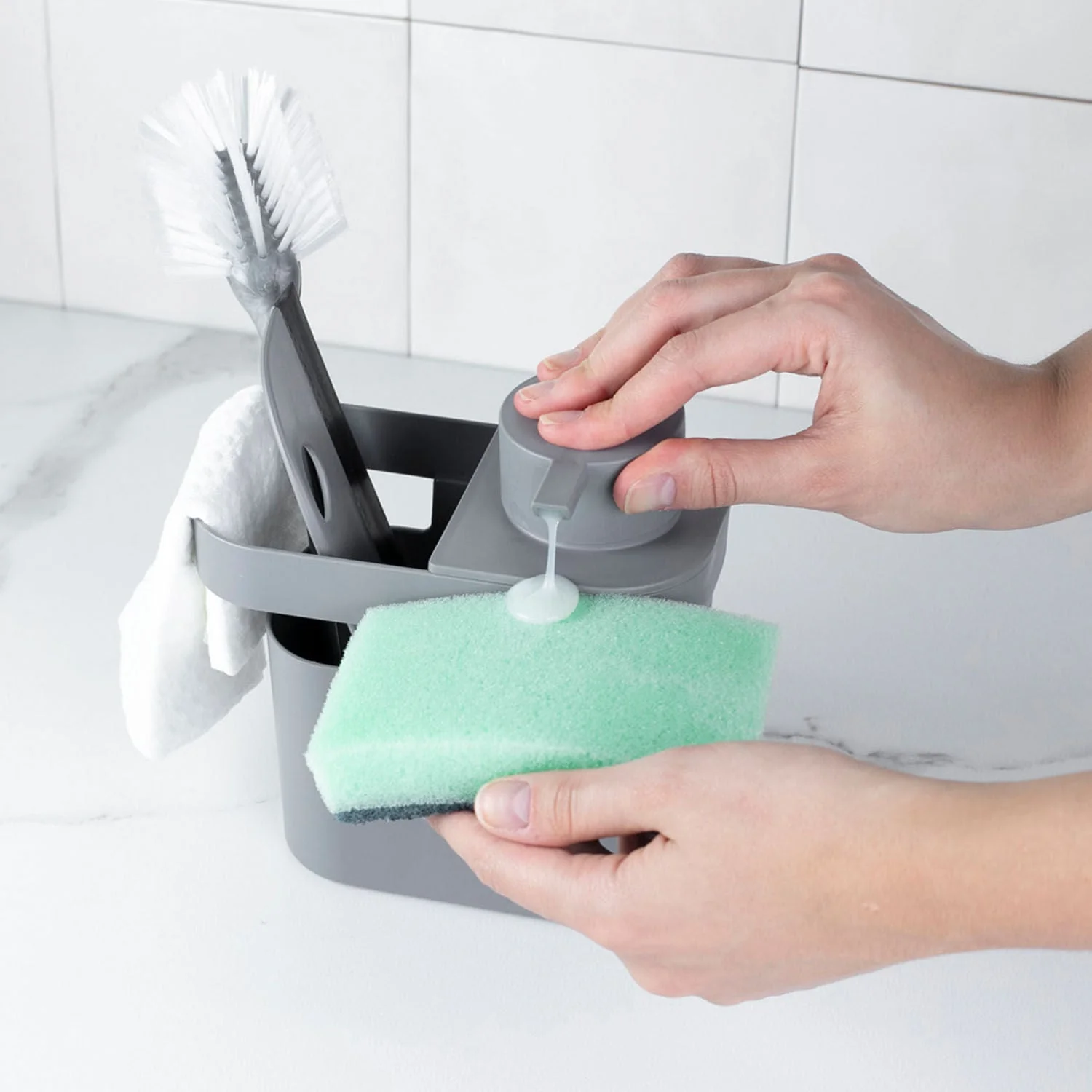 Dispenser para detergente e organizador de pia Ou 650ml Linha Trium