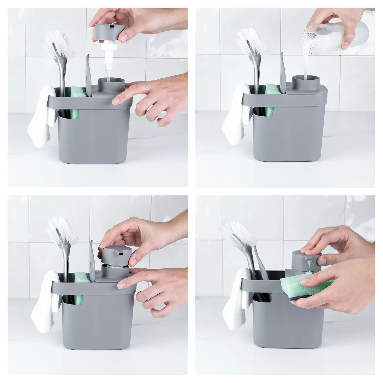Dispenser para detergente e organizador de pia Ou 650ml Linha Trium