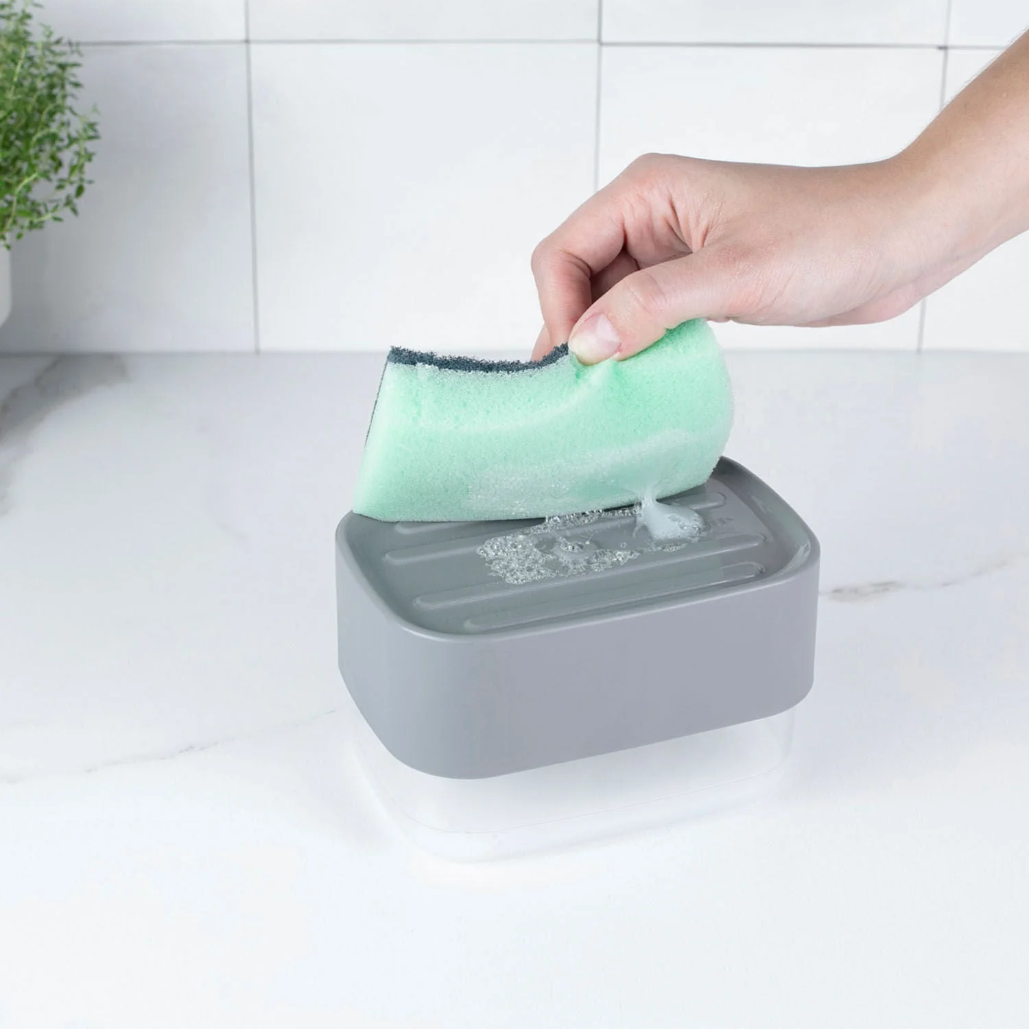 Dispenser para detergente porta esponja Ou 550ml Linha Trium