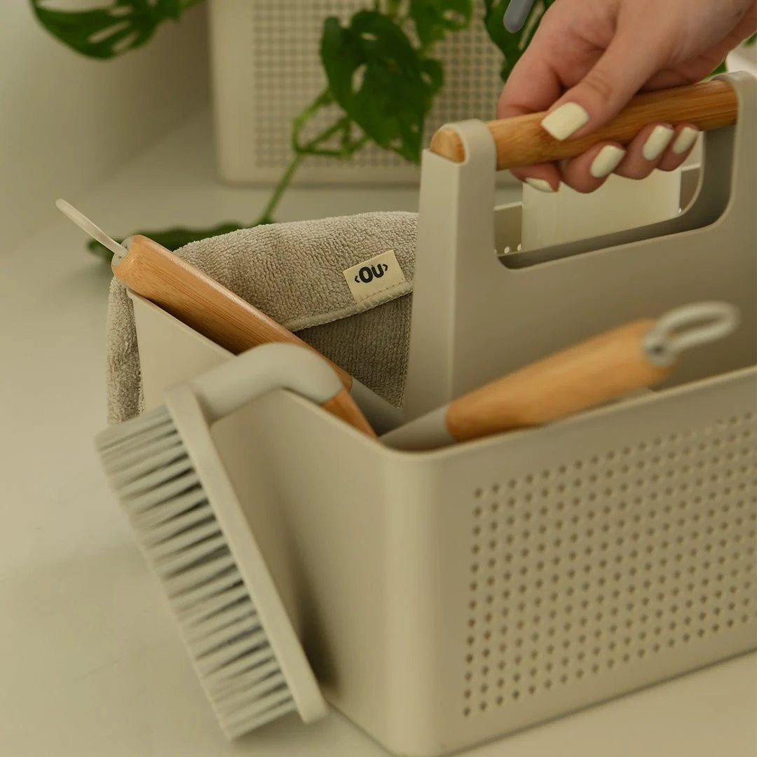 Kit Limpeza com Organizador, Borrifador e Panos Ou 7 Peças Linha Flow