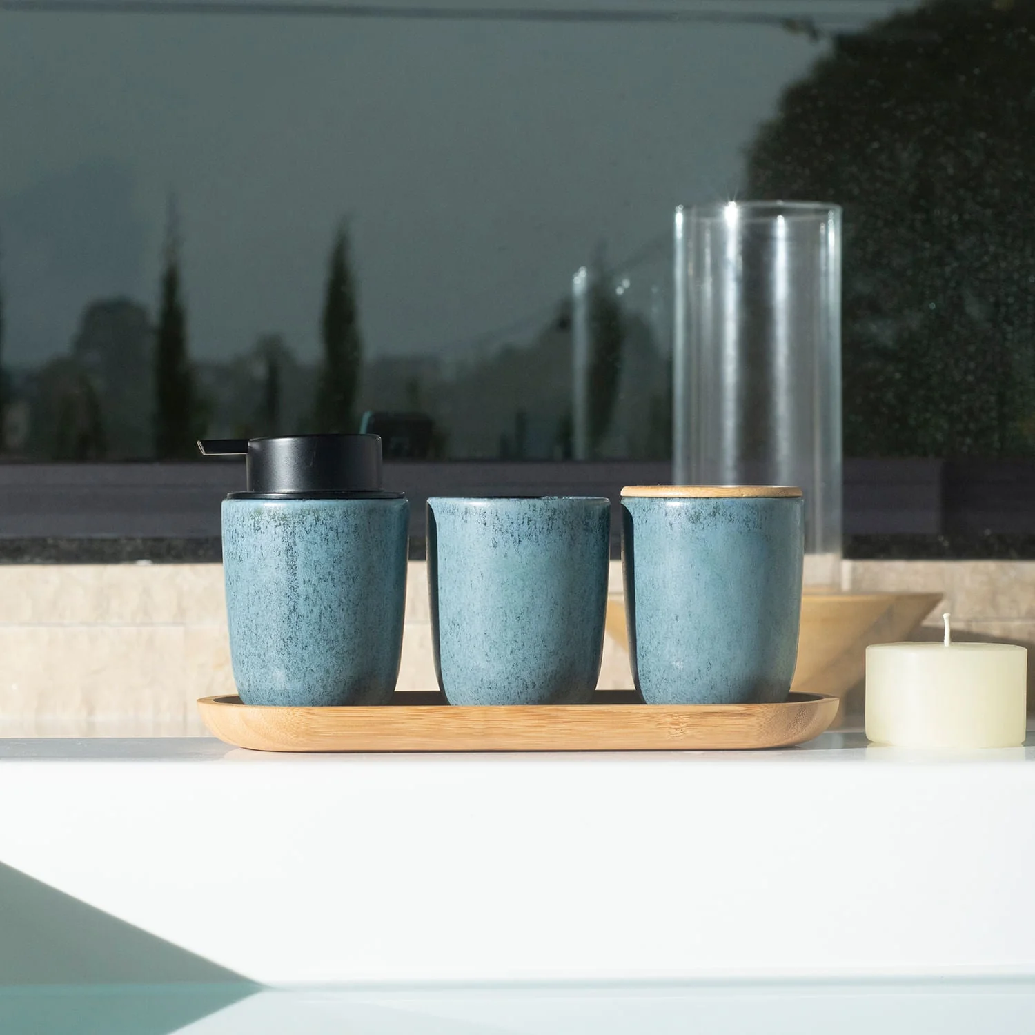 Kit Para Banheiro Ou 4 Peças em Cerâmica Linha Osaka