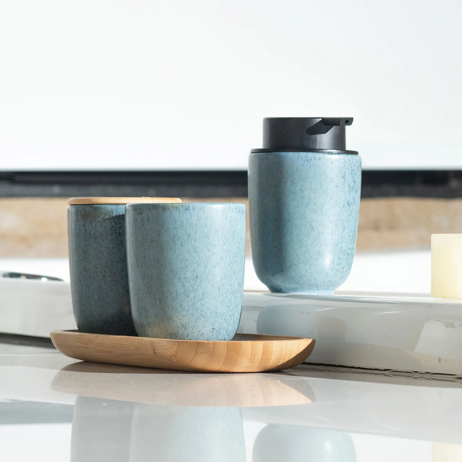 Kit Para Banheiro Ou 4 Peças em Cerâmica Linha Osaka