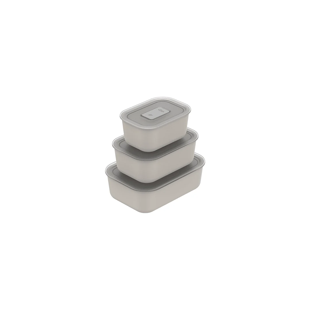 Kit Potes Herméticos Para Marmita Ou 3 Peças Linha Move Lock