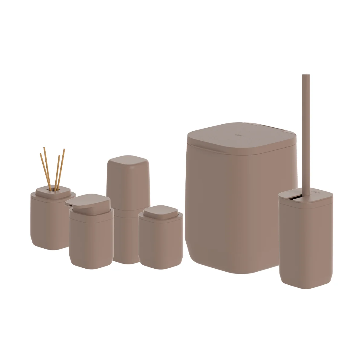 Kit de Banheiro Completo com Lixeira de Piso/Parede Ou 6 Unidades Linha Aura