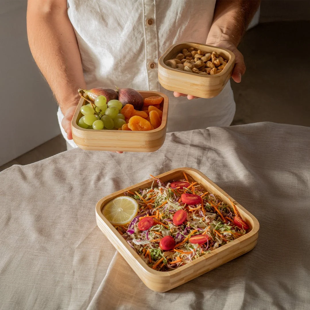 Kit de Bowls Quadrados Ou 3 Peças Linha Lume