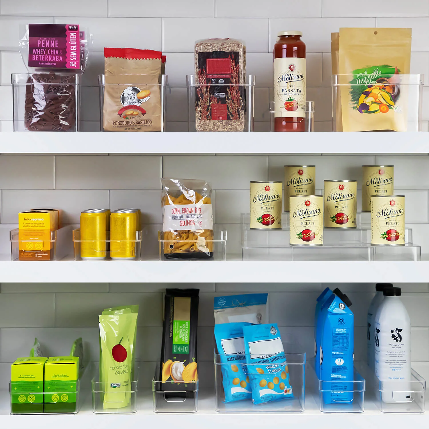 Kit de Organizador de Armários Ou 4 Unidades 30x15x7 Linha Clear