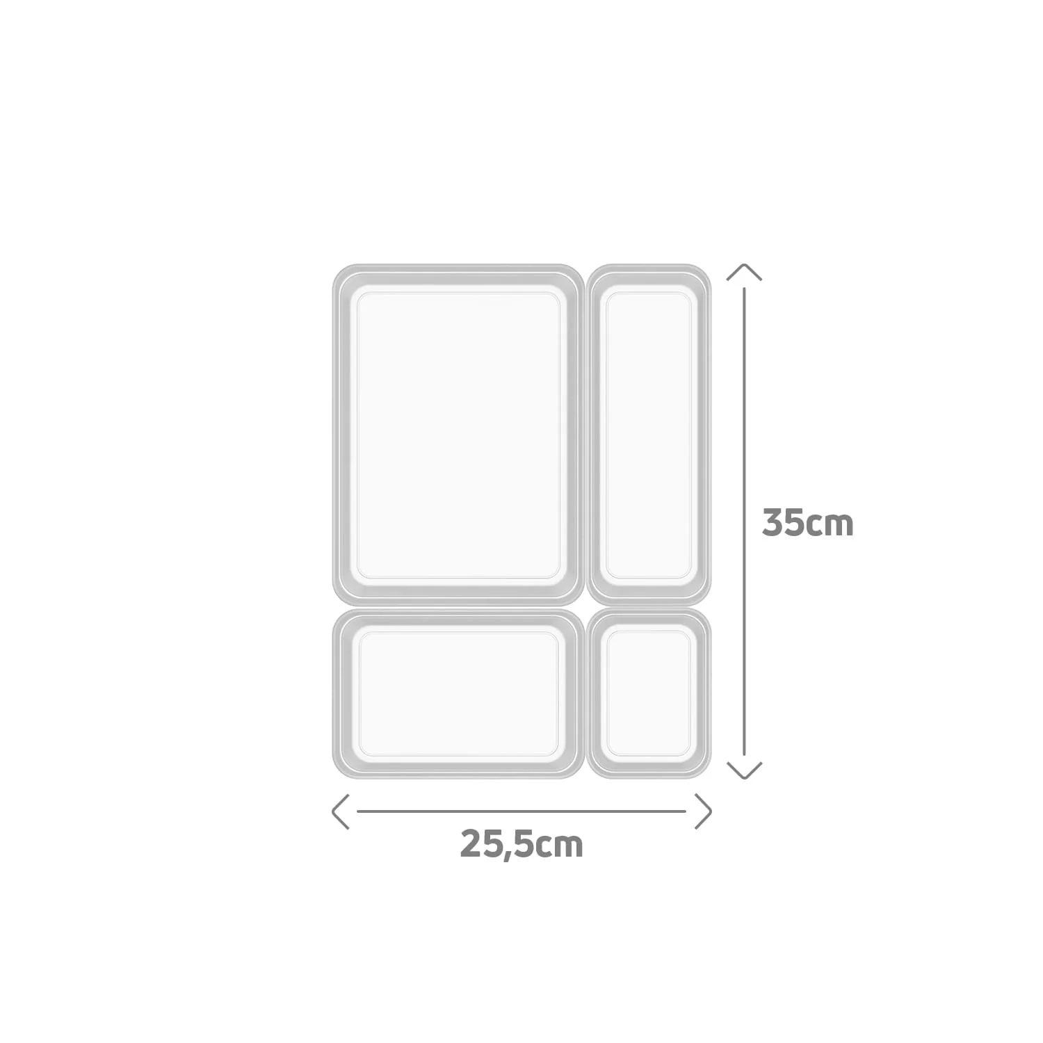 Kit de Organizador de Gavetas Ou 4 Unidades Linha Logic