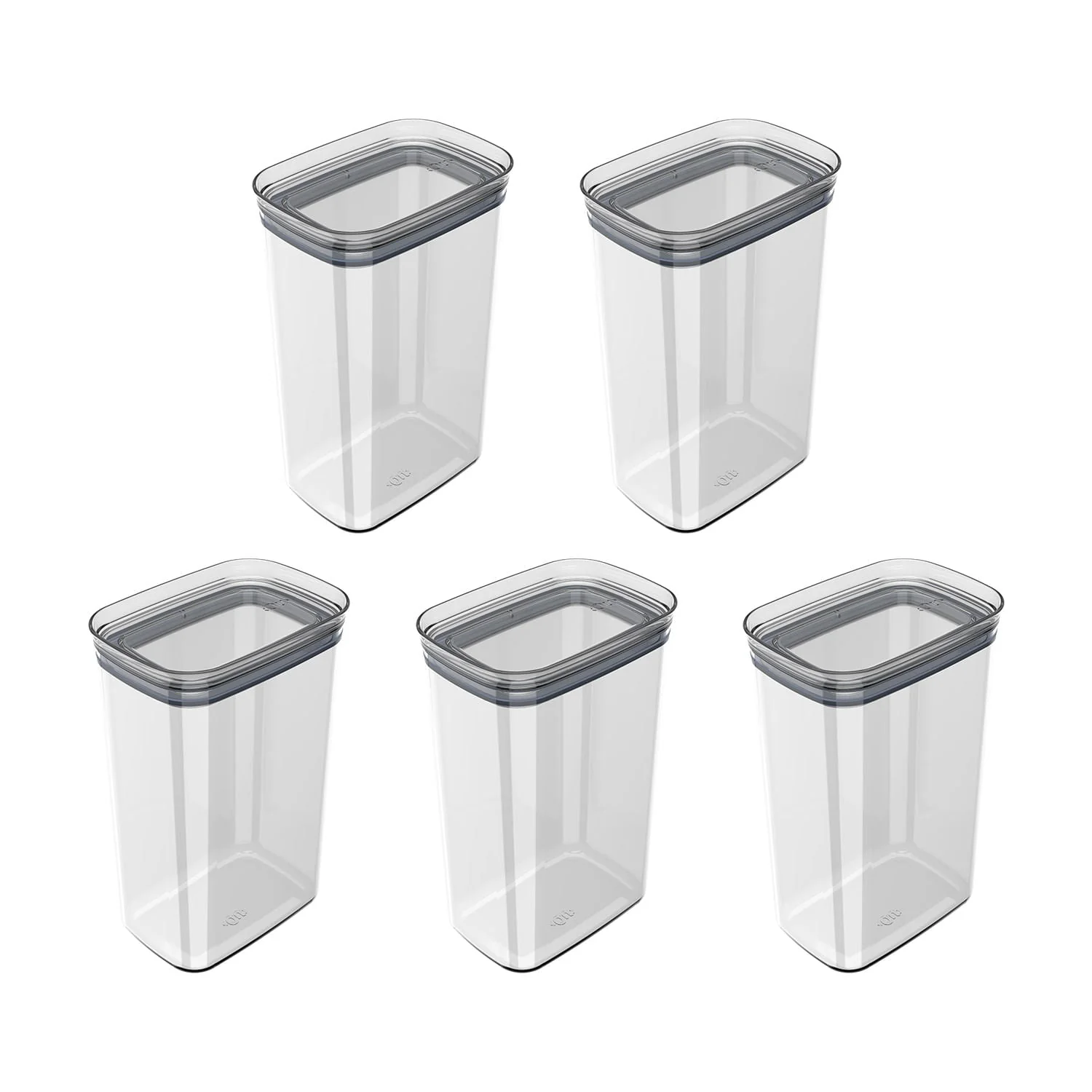 Kit de Potes Herméticos Retangular Ou 5 Unidades 2,3L Linha Block