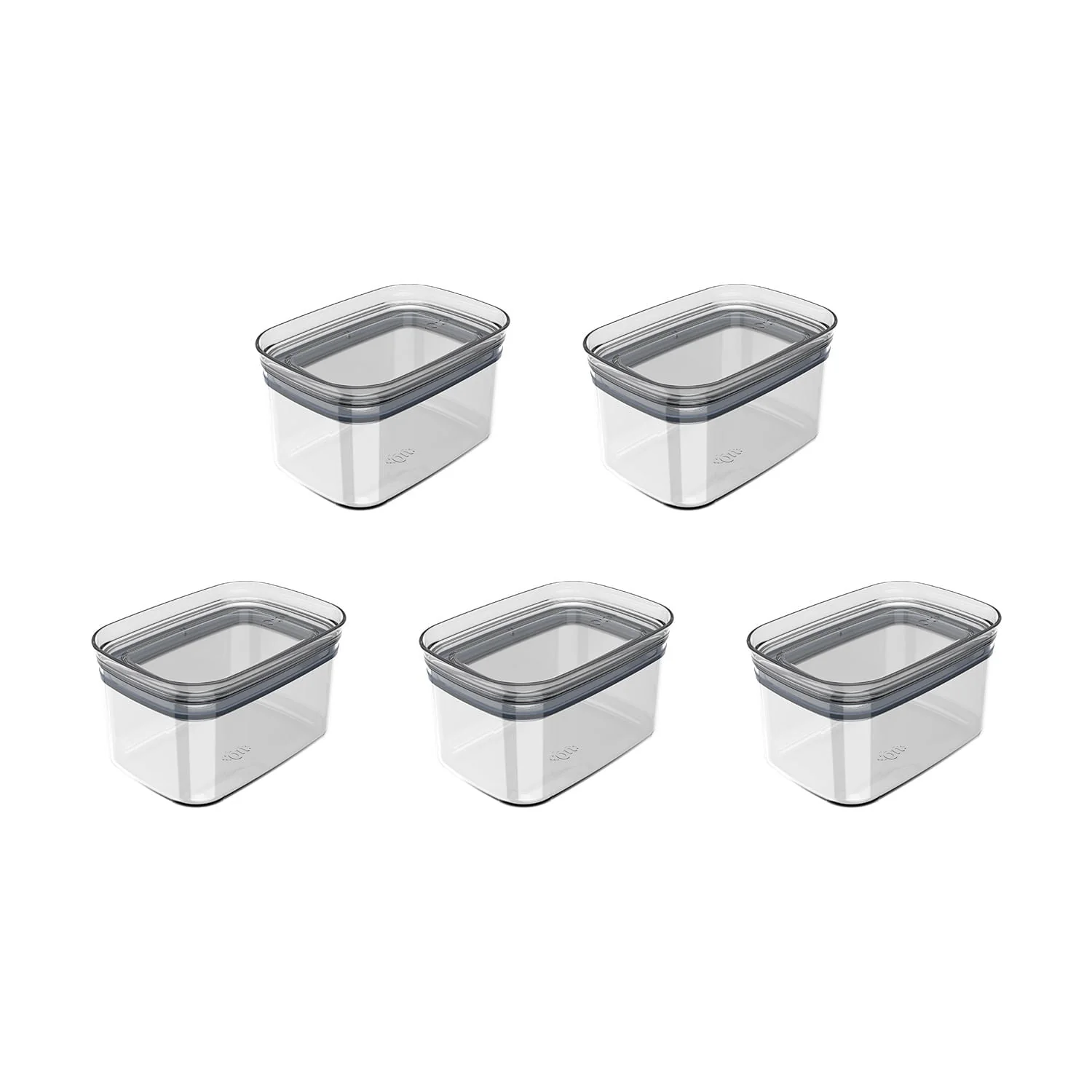 Kit de Potes Herméticos Retangular Ou 5 Unidades 650ml Linha Block