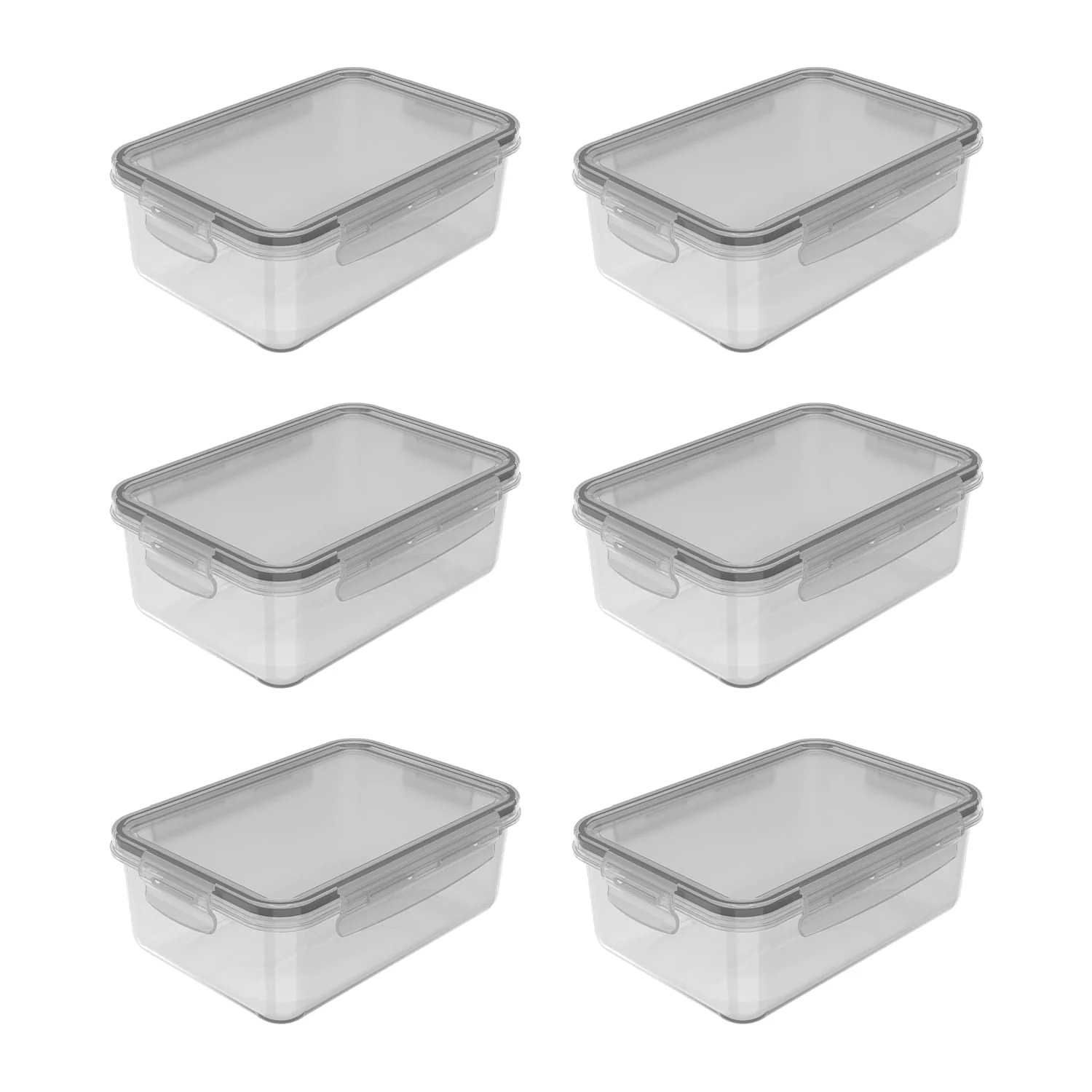 Kit de Potes Para Geladeira 1,28 Litros Retangular Ou 6 Peças Linha Click