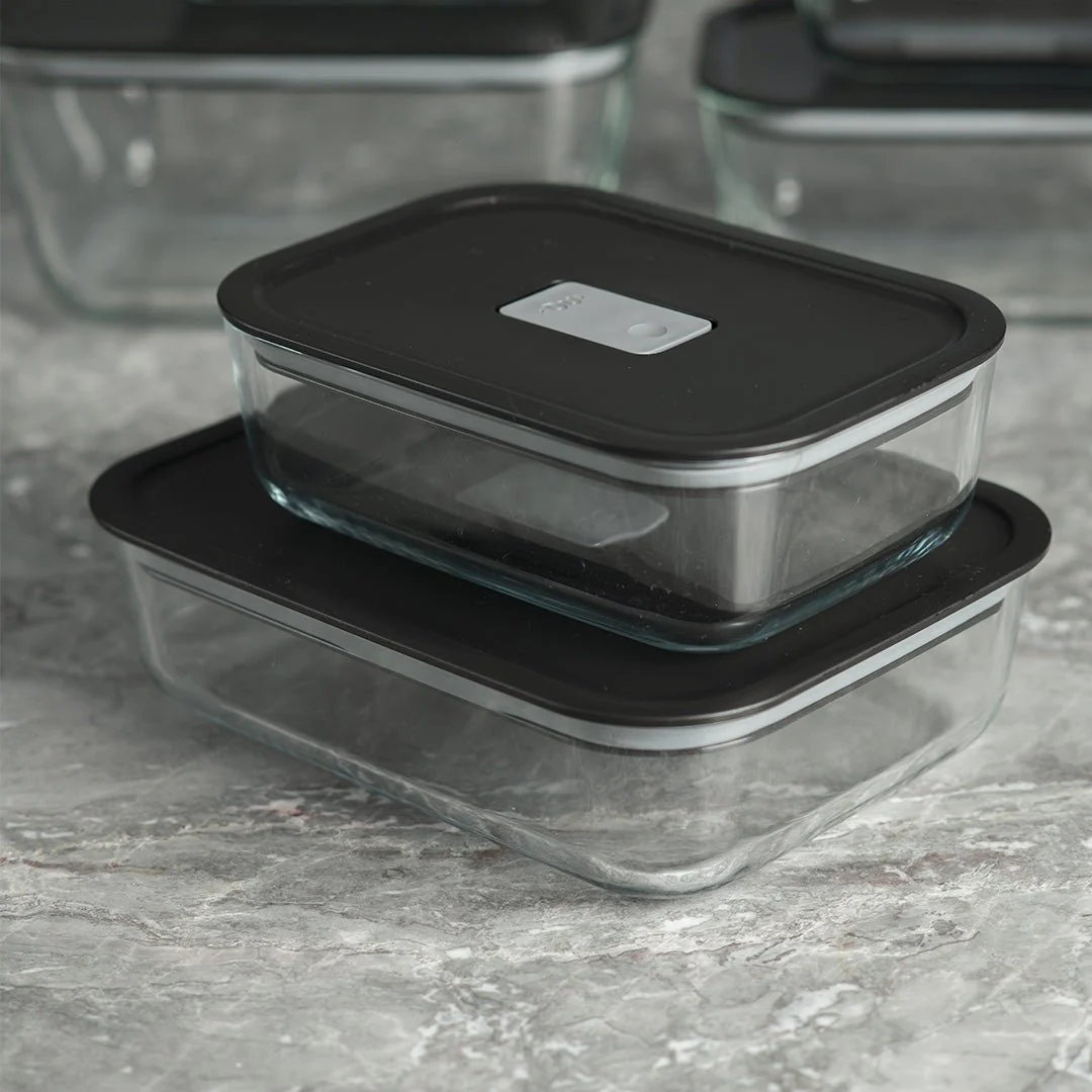 Kit de Potes de Vidro Herméticos Ou 2 Peças Linha Fresh Lock