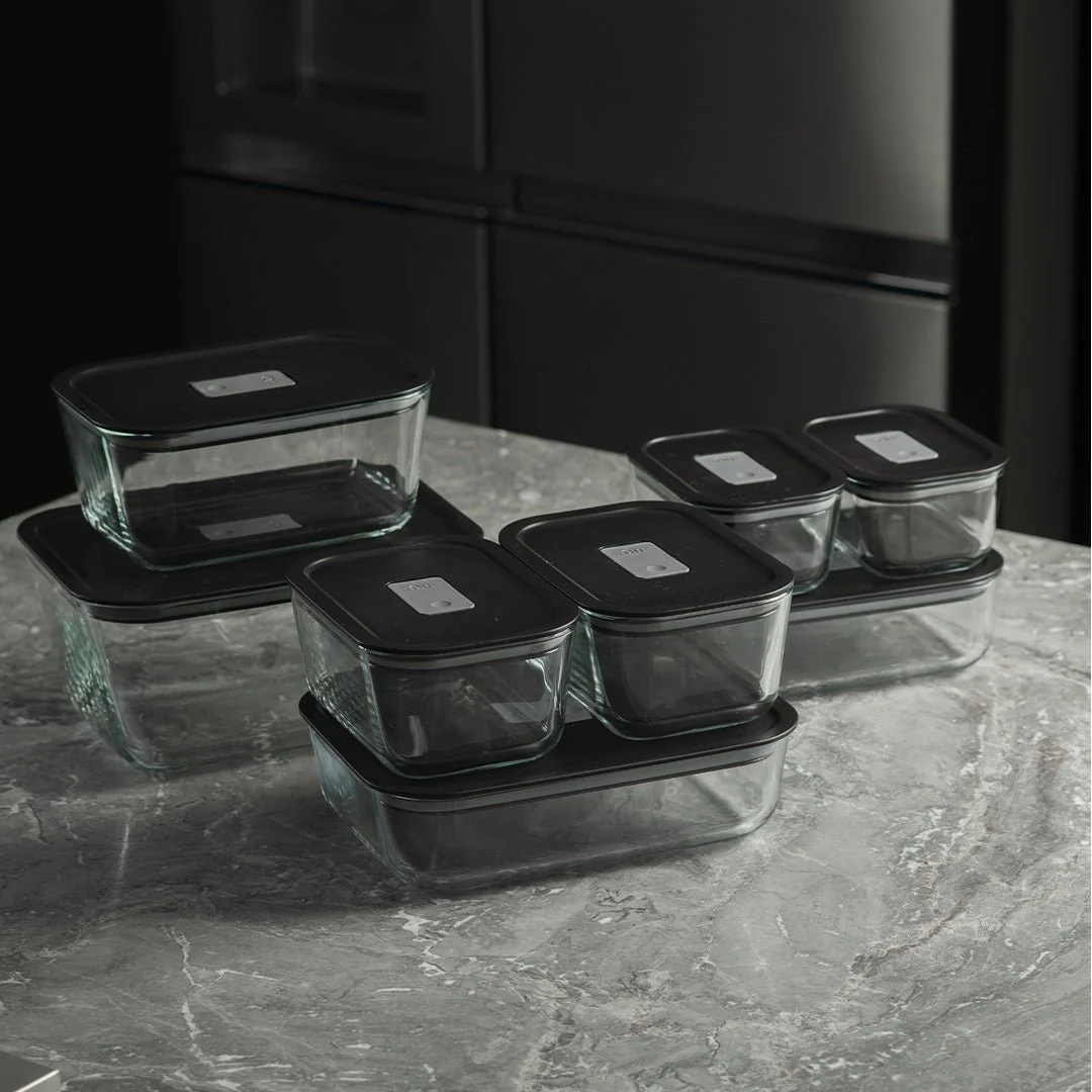 Kit de Potes de Vidro Herméticos Ou 6 Peças Linha Fresh Lock