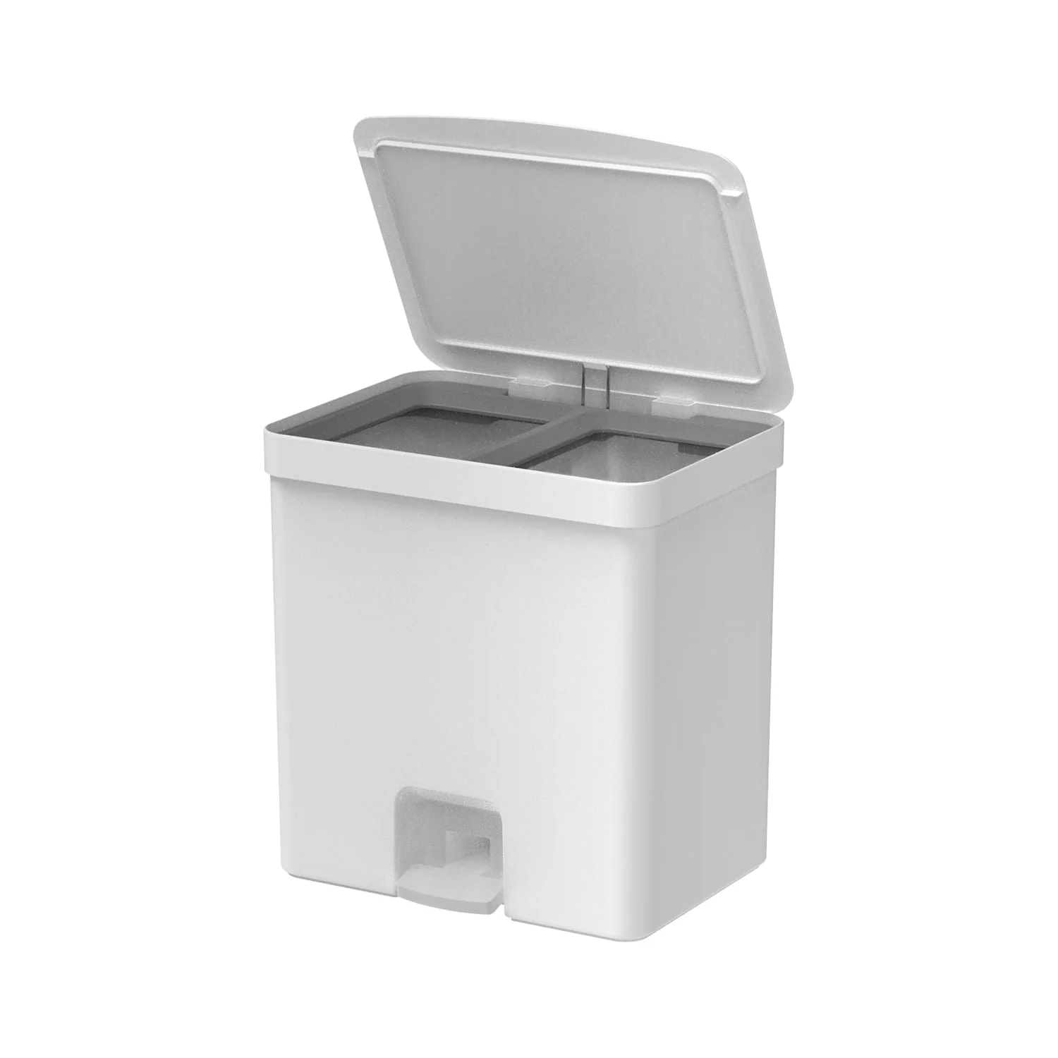 Lixeira de pedal com duplo compartimento Ou 20L Linha Trium