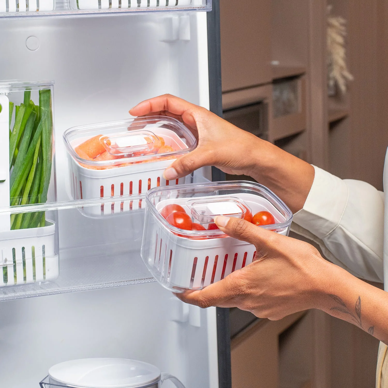 Organizador com cesto Ou 650ml Linha Clear Fresh