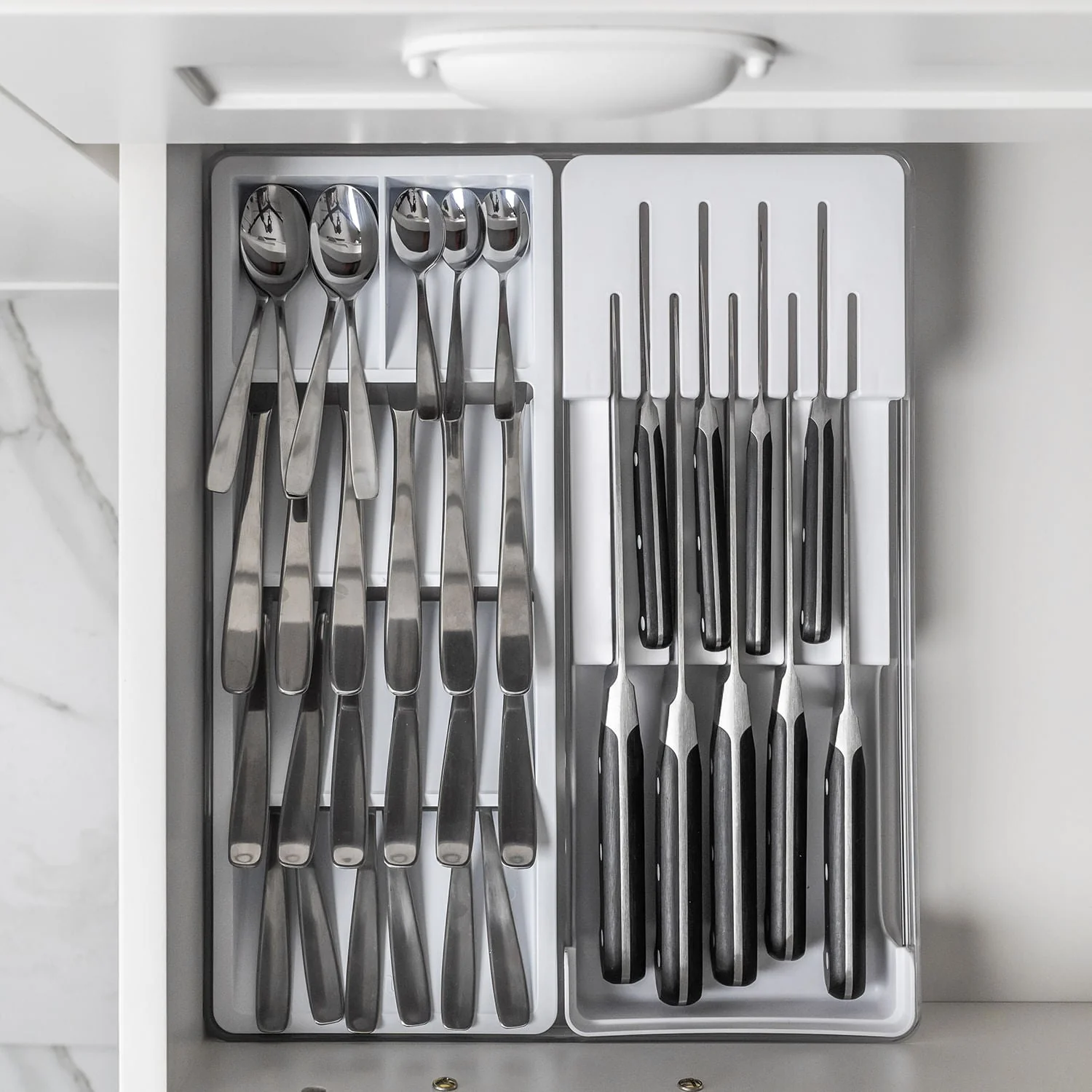 Organizador de Facas e Talheres Ou Linha Clear Gavetas