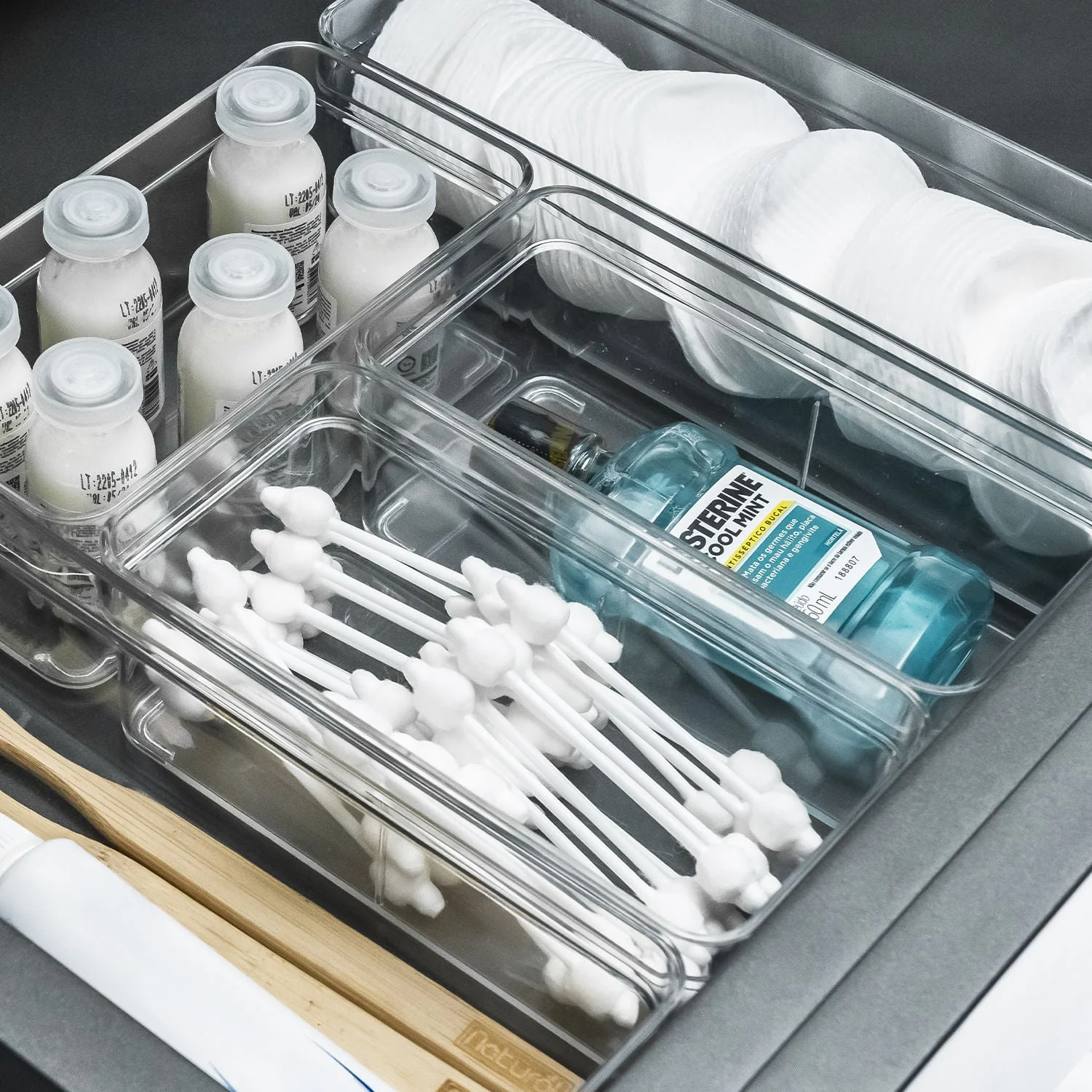 Organizador de Gavetas Ou 15 x 7,5 x 5,6cm Linha Clear Gavetas