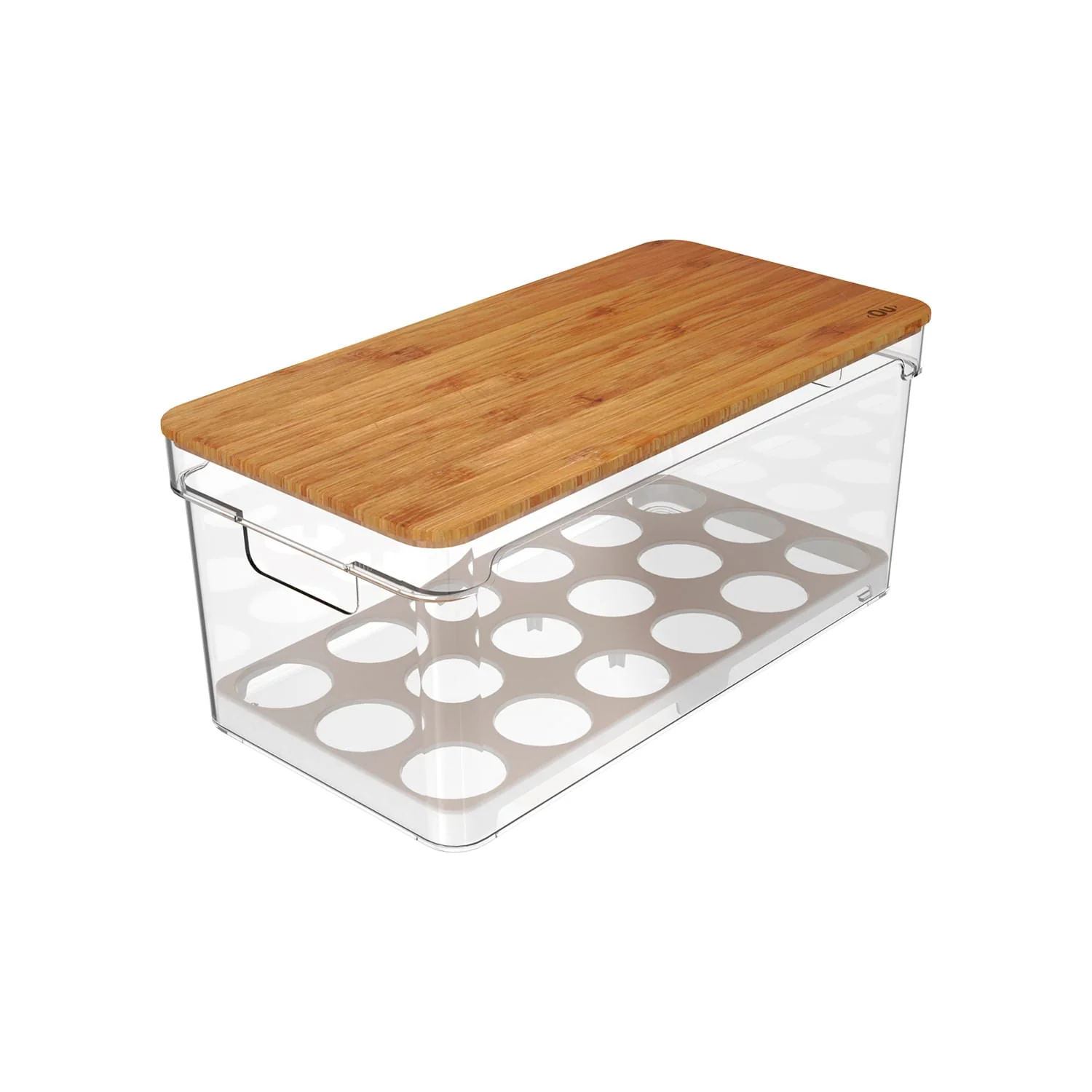 Organizador de Ovos com Tampa de Bambu Ou 36 Ovos Linha Clear Fresh