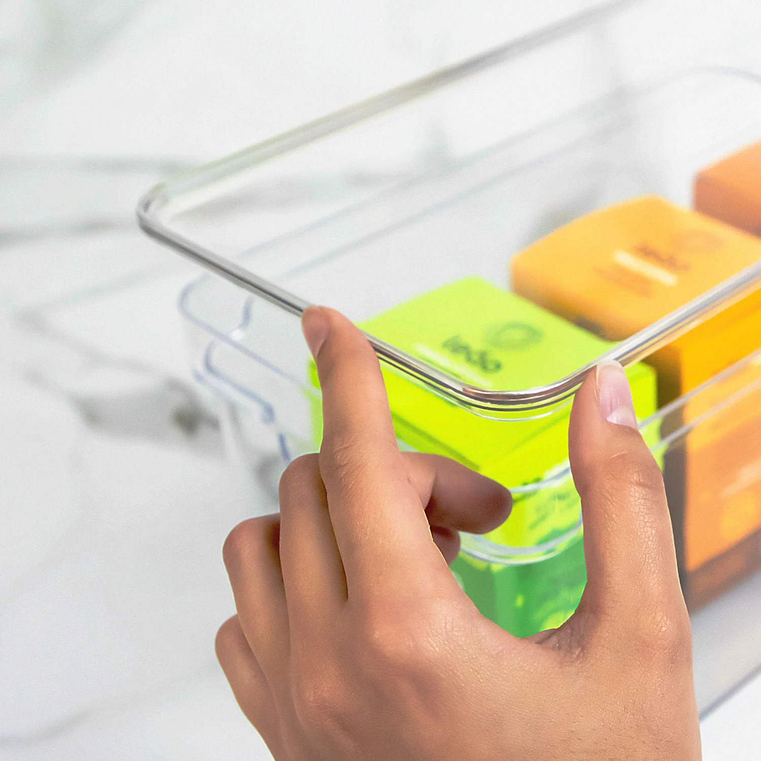 Organizador de armários com tampa Ou 2,8L Linha Clear