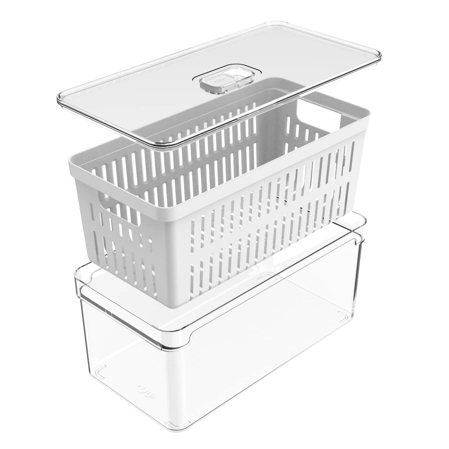 Organizador de geladeira com cesto Ou 5L Linha Clear Fresh