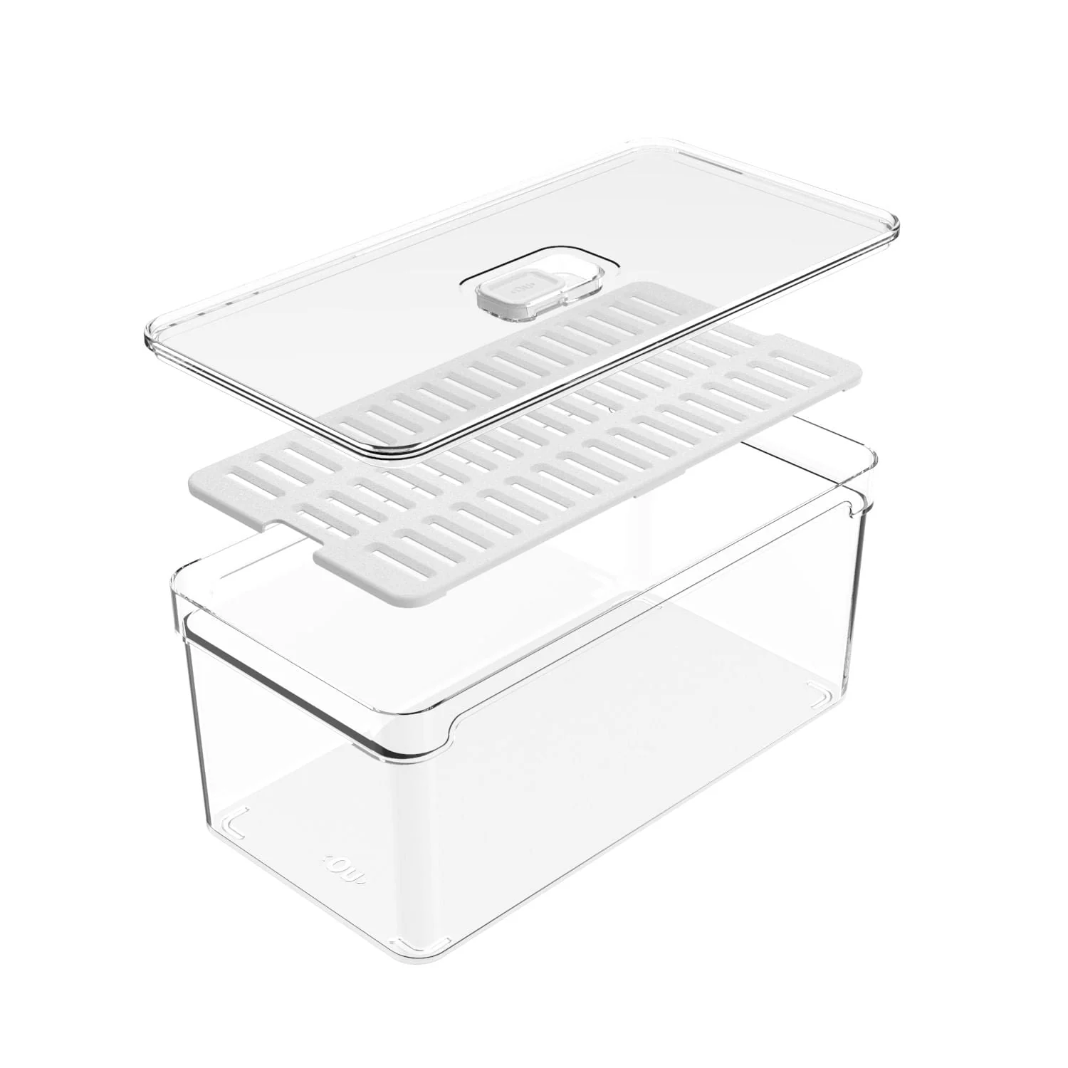 Organizador de geladeira com tampa Ou 5L Linha Clear Fresh