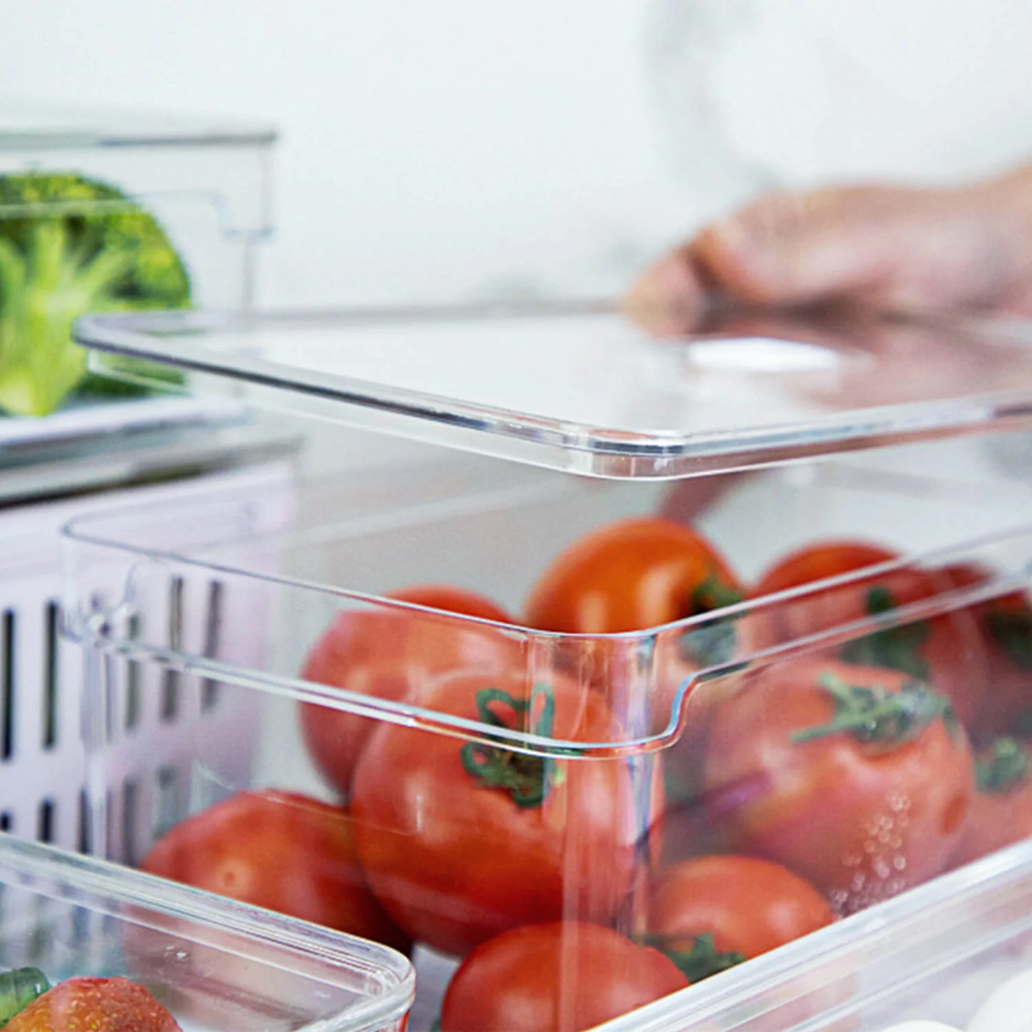 Organizador de geladeira com tampa Ou 5L Linha Clear Fresh