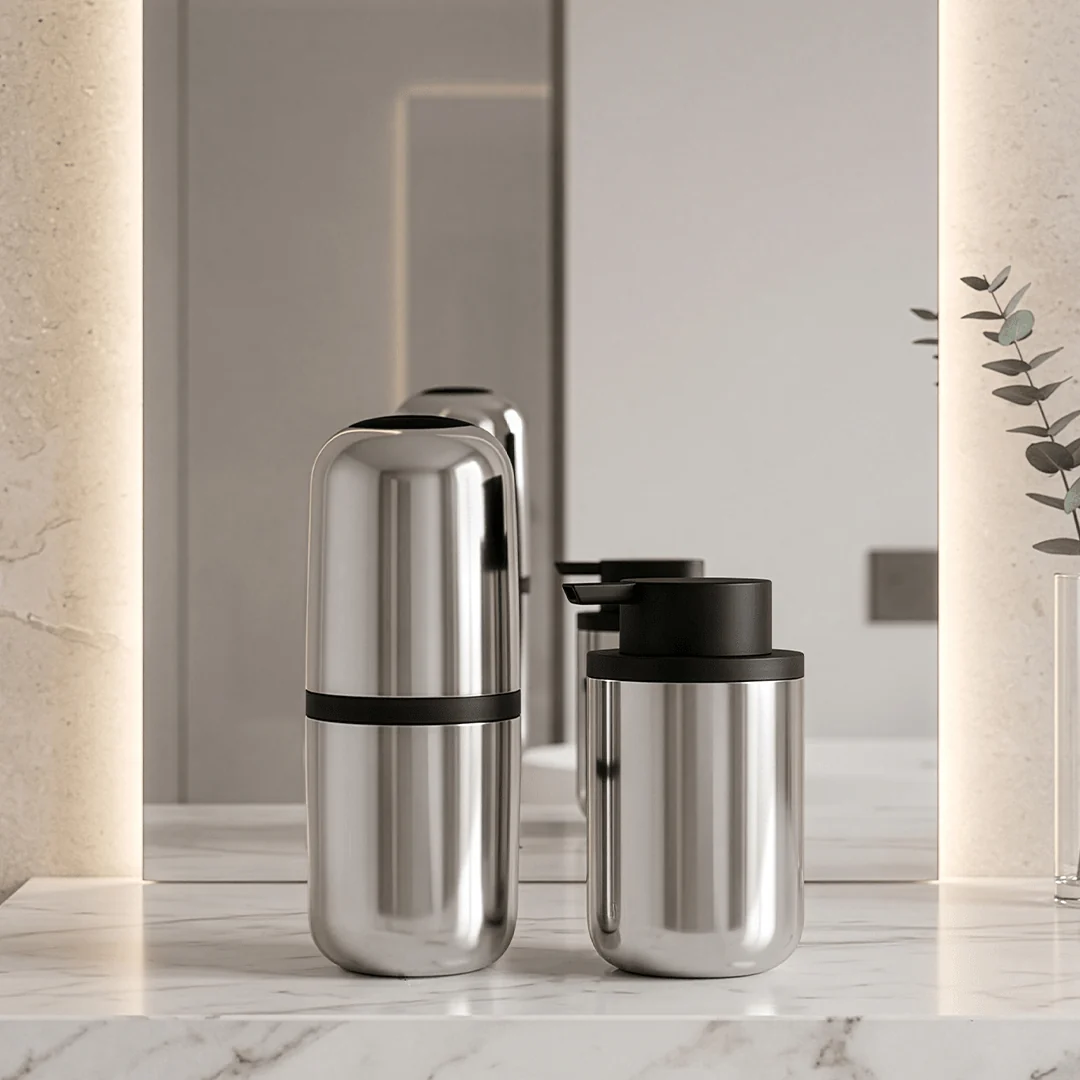 Porta Sabonete Líquido Ou Linha Bold Cromo