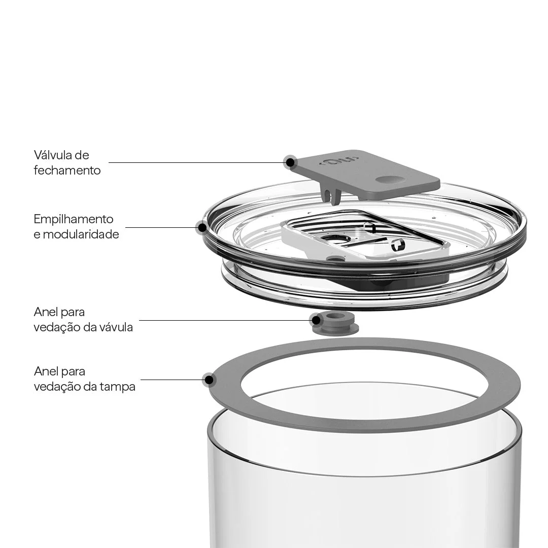 Pote Hermético Ou Redondo 450ml Linha Duo Lock