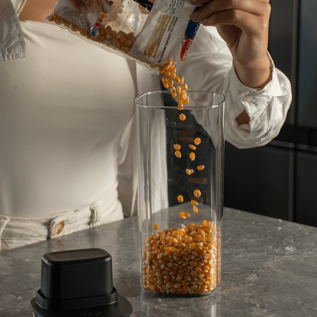 Pote Hermético Para Mantimentos com Medidor Ou Quadrado 1,5L Linha Drop