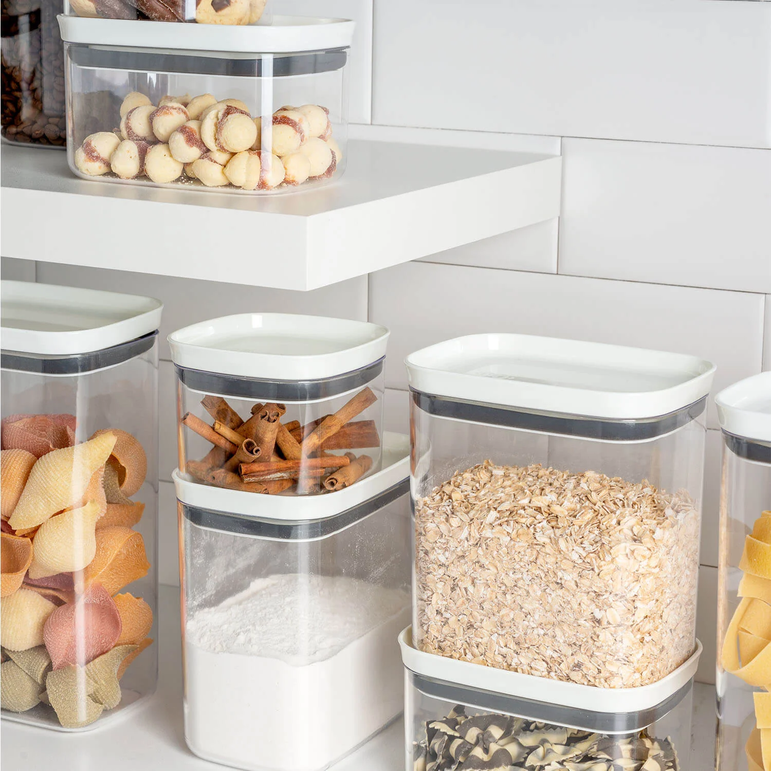 Pote hermético organizador retangular Ou 1,5L Linha Block